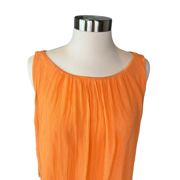 Alice + Olivia Blouse Womens Tank Top Blouse Chiffon Lined Orange Medium - Picture 2 of 7